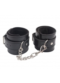 Черные оковы на ноги Obey Me Leather Ankle Cuffs - Chisa - купить с доставкой в Тольятти