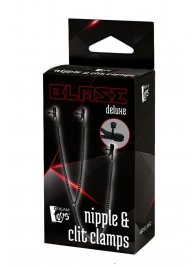 Черные зажимы на соски и клитор на цепочке DELUXE NIPPLE   CLIT CLAMPS - Dream Toys - купить с доставкой в Тольятти