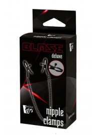 Черные зажимы на соски на цепочке BLAZE DELUXE NIPPLE CLAMPS - Dream Toys - купить с доставкой в Тольятти