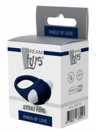 Гладкое синее эрекционное виброкольцо STIMU RING - Dream Toys - в Тольятти купить с доставкой