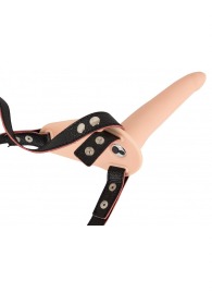 Телесный поясной страпон с вибрацией Vibrating Strap-On - 15,7 см. - Orion - купить с доставкой в Тольятти