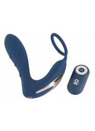 Синий вибростимулятор простаты с кольцом - 14,5 см. - Orion - в Тольятти купить с доставкой