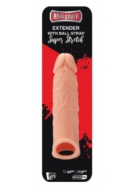 Телесная насадка EXTENDER WITH BALL STRAP 6.5 - 17 см. - Dream Toys - в Тольятти купить с доставкой