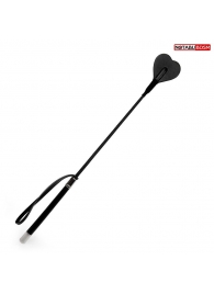 Черный стек с наконечником-сердечком - 54 см. - Notabu - купить с доставкой в Тольятти