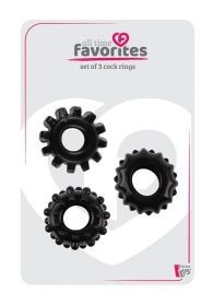 Набор из 3 черных эрекционных колец SET OF 3 COCKRINGS - Dream Toys - в Тольятти купить с доставкой