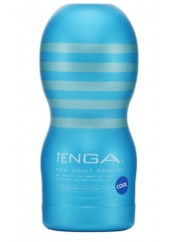 Мастурбатор с охлаждающей смазкой TENGA Original Vacuum Cup Cool - Tenga - в Тольятти купить с доставкой