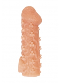 Телесная закрытая насадка с пучками шишечек Cock Sleeve Size S - 13,8 см. - KOKOS - в Тольятти купить с доставкой