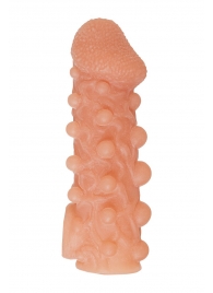 Телесная закрытая насадка с шариками Cock Sleeve Size S - 13,8 см. - KOKOS - в Тольятти купить с доставкой