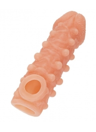 Телесная закрытая насадка с шариками Cock Sleeve Size S - 13,8 см. - KOKOS - в Тольятти купить с доставкой