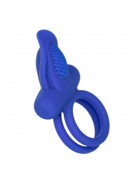 Синее перезаряжаемое эрекционное кольцо Silicone Rechargeable Dual Pleaser Enhancer - California Exotic Novelties - в Тольятти купить с доставкой