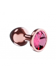 Пробка цвета розового золота с малиновым кристаллом Diamond Ruby Shine S - 7,2 см. - Lola Games - купить с доставкой в Тольятти