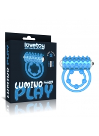 Голубое, светящееся в темноте виброкольцо Lumino Play Vibrating Penis Ring - Lovetoy - в Тольятти купить с доставкой