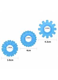 Набор из 3 голубых, светящихся в темноте эрекционных колец Lumino Play - Lovetoy - в Тольятти купить с доставкой