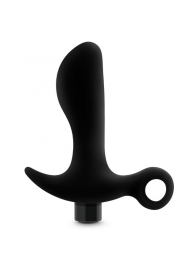 Черный анальный вибратор Silicone Vibrating Prostate Massager 01 - 10,8 см. - Blush Novelties - в Тольятти купить с доставкой