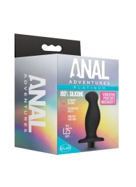 Черный анальный вибромассажёр Silicone Vibrating Prostate Massager 02 - 10,8 см. - Blush Novelties - в Тольятти купить с доставкой