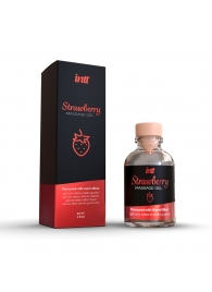 Массажный гель с ароматом клубники Strawberry - 30 мл. - INTT - купить с доставкой в Тольятти