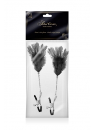 Зажимы для сосков с черными перьями Sweet Caress Feather Nipple Clumps - Sweet Caress - купить с доставкой в Тольятти