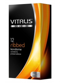 Ребристые презервативы VITALIS PREMIUM ribbed - 12 шт. - Vitalis - купить с доставкой в Тольятти