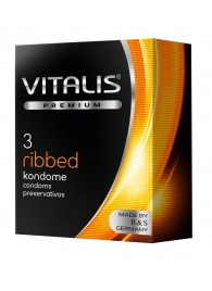 Ребристые презервативы VITALIS PREMIUM ribbed - 3 шт. - Vitalis - купить с доставкой в Тольятти