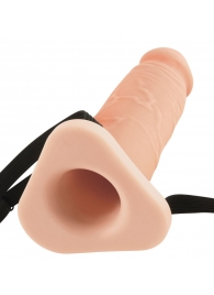 Телесный реалистичный фаллоимитатор с полостью Silicone Hollow Extension - 20 см. - Pipedream - купить с доставкой в Тольятти