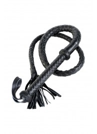 Длинный кожаный кнут с хлопушками на конце - ToyFa - купить с доставкой в Тольятти