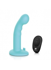 Голубая изогнутая насадка 6in Remote Control Ripple P-Spot G-Spot на черных трусиках - 16 см. - Pegasus - купить с доставкой в Тольятти