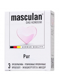 Супертонкие презервативы Masculan Pur - 3 шт. - Masculan - купить с доставкой в Тольятти