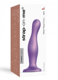 Фиолетовая насадка Strap-On-Me Dildo Plug Curvy size L - Strap-on-me - купить с доставкой в Тольятти