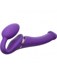 Фиолетовый безремневой вибрострапон Vibrating Bendable Strap-On - size L - Strap-on-me - купить с доставкой в Тольятти