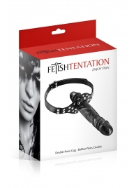 Черный кляп-фаллоимитатор Double Penis Gag - Fetish Tentation - купить с доставкой в Тольятти