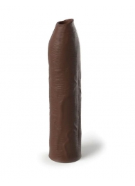 Коричневая насадка-удлинитель Uncut Silicone Penis Enhancer - 17,8 см. - Pipedream - в Тольятти купить с доставкой