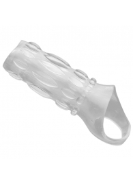 Насадка на пенис с кольцом для мошонки Clear Sensations Enhancer Sex Sleeve - 11,5 см. - XR Brands - в Тольятти купить с доставкой