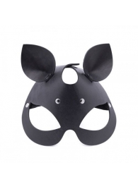 Черная кожаная маска  Кошка  с маленькими ушками - Crazy Handmade - купить с доставкой в Тольятти