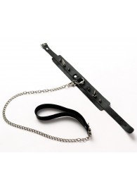 Черный ошейник с шипами и поводком - Crazy Handmade - купить с доставкой в Тольятти