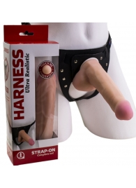 Страпон Harness из двух предметов: трусики с плугом и насадка-фаллос - 17 см. - LOVETOY (А-Полимер) - купить с доставкой в Тольятти