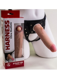 Реалистичный страпон Harness из трусиков и насадки-фаллоса - 18,5 см. - LOVETOY (А-Полимер) - купить с доставкой в Тольятти