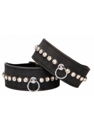 Черные поножи Diamond Studded Ankle Cuffs - Shots Media BV - купить с доставкой в Тольятти