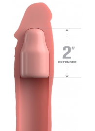 Телесная насадка-удлинитель 2 Inch Silicone X-tension with Strap - 20,3 см. - Pipedream - в Тольятти купить с доставкой