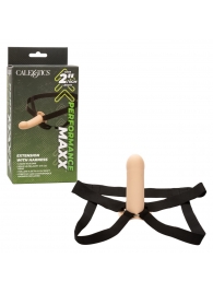 Телесный фаллопротез из силикона Extension with Harness - 15,75 см. - California Exotic Novelties - купить с доставкой в Тольятти