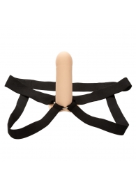 Телесный фаллопротез из силикона Extension with Harness - 15,75 см. - California Exotic Novelties - купить с доставкой в Тольятти