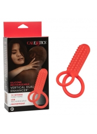 Красное эрекционное кольцо Silicone Rechargeable Vertical Dual Enhancer - California Exotic Novelties - в Тольятти купить с доставкой