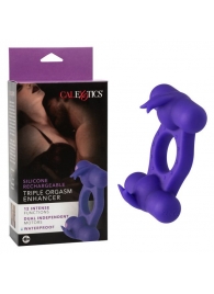 Фиолетовое эрекционное виброкольцо с двумя моторами Silicone Rechargeable Triple Orgasm Enhancer - California Exotic Novelties - в Тольятти купить с доставкой