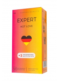 Презервативы EXPERT Hot Love с разогревающим эффектом - 12 шт.(+3 в подарок) - Expert - купить с доставкой в Тольятти