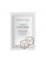 Саше лубриканта на водной основе Simply Aqua Brown Sugar с ароматом коричневого сахара - 3 мл. - Wicked - купить с доставкой в Тольятти