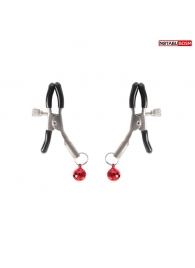 Серебристые зажимы на соски с шариками - Notabu - купить с доставкой в Тольятти