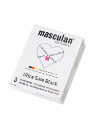 Ультрапрочные презервативы Masculan Ultra Safe Black - 3 шт. - Masculan - купить с доставкой в Тольятти