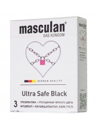 Ультрапрочные презервативы Masculan Ultra Safe Black - 3 шт. - Masculan - купить с доставкой в Тольятти