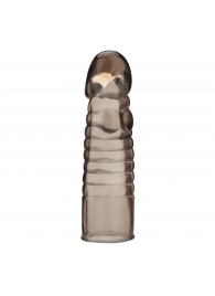 Дымчатая насадка-удлинитель Ribbed Realistic Penis Enhancing Sleeve Extension - 15,2 см. - BlueLine - в Тольятти купить с доставкой