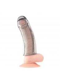 Текстурированная насадка на пенис Clear Textured Penis Enhancing Sleeve Extension - 16,5 см. - BlueLine - в Тольятти купить с доставкой