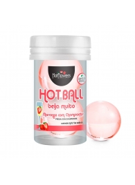 Лубрикант на масляной основе Hot Ball Beija Muito с ароматом клубники и шампанского (2 шарика по 3 гр.) - HotFlowers - купить с доставкой в Тольятти